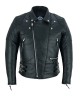 Black Classic Diamond Armoured Motorcycle Biker Leather Jackets Double Lining