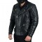 Black Classic Diamond Armoured Motorcycle Biker Leather Jackets Double Lining