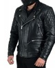 Black Classic Diamond Armoured Motorcycle Biker Leather Jackets Double Lining