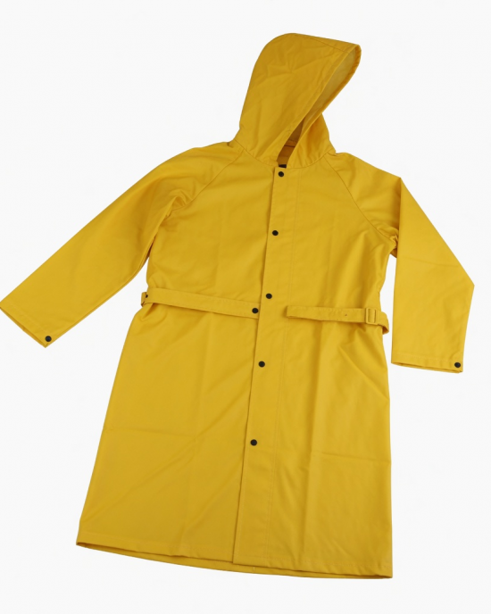 Waterproof Pvc Raincoat Unisex Men's Women's Adult Long Rain Jacket Hooded Coat