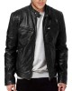 Men's Motorcycle Leather Jacket Pu Slim Fit Casual Biker Coat - Brown