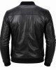 Men's Genuine Sheep Leather Jacket Black Slim Fit Biker Casual Cafe Racer Coat