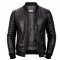 Men's Genuine Sheep Leather Jacket Black Slim Fit Biker Casual Cafe Racer Coat