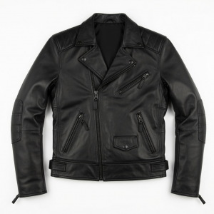 Men Genuine Lambskin Leather Motorcycle Slim Fit Black Biker Jacket