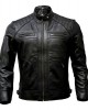 Café Racer Mens Lambskin Motorcycle Genuine Leather Jacket Black Brown Biker - BROWN