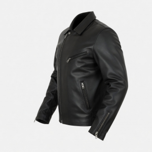 Men Black Leather Jacket Coat Motorcycle Biker Slim Fit Outwear Jackets
