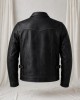 Men's Black Lambskin Leather Bomber Biker Jacket Classic Zip Front Casual Coat