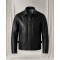 Men's Black Lambskin Leather Bomber Biker Jacket Classic Zip Front Casual Coat