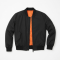 Mens Lightweight MA-1 Flight Jacket Bomber Warm Polyester Full Zip Coat New - Black