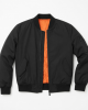 Mens Lightweight MA-1 Flight Jacket Bomber Warm Polyester Full Zip Coat New - Black