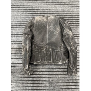 Vintage Men's Distressed Leather Easy Rider Lined Motorcycle Jacket Xl