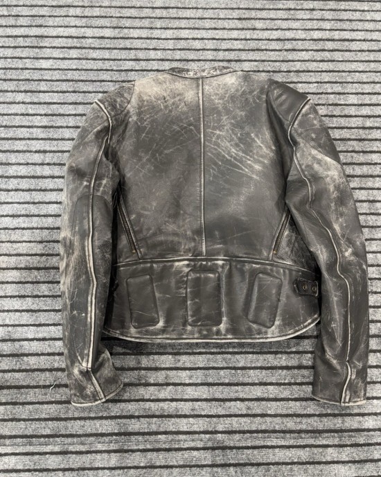 Vintage Men's Distressed Leather Easy Rider Lined Motorcycle Jacket Xl