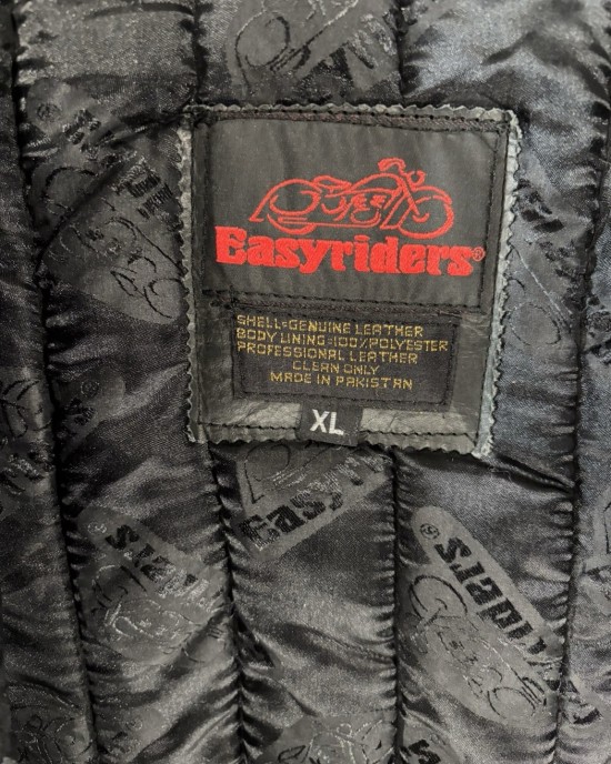 Vintage Men's Distressed Leather Easy Rider Lined Motorcycle Jacket Xl