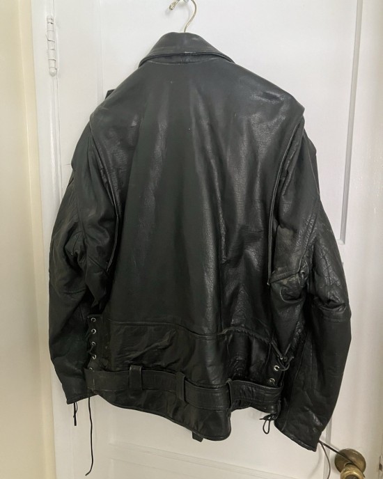Black Leather Motorcycle Jacket {xl} 44 46