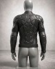 Men's Black Tactical Armor Style Leather Jacket Motorcycle Biker Slim Fit Coat