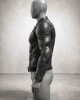 Men's Black Tactical Armor Style Leather Jacket Motorcycle Biker Slim Fit Coat