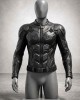 Men's Black Tactical Armor Style Leather Jacket Motorcycle Biker Slim Fit Coat