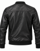 Men's Genuine Leather Jacket Zip-Up Classic Bomber Casual Biker Coat Outerwear - Black