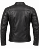 Men's Genuine Lambskin Leather Jacket Black Slim Fit Cafe Racer Biker Motorcycle