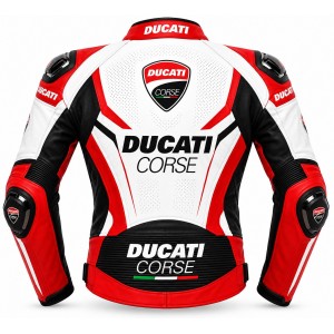 Men's Racing Biker Motorcycle Jacket Red White Black Biker Style