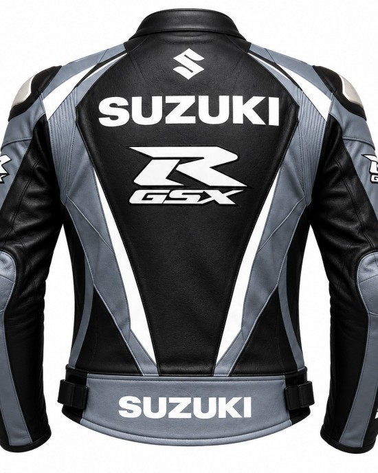 Men's Motorcycle Jacket Racing Biker Motorcycle Black Grey White