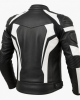 Motorcycle Jacket Men's Leather Racing Biker Motorcycle Black White