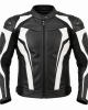 Motorcycle Jacket Men's Leather Racing Biker Motorcycle Black White