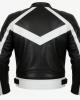 Black and White Leather Motorcycle Racing Jacket Ce Approved Genuine Riding Gear