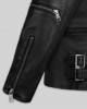 Men Real Black Leather Biker Jacket Genuine Slim Fit Asymmetric Motorcycle Coat