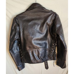 Vintage Black Leather Motorcycle Jacket