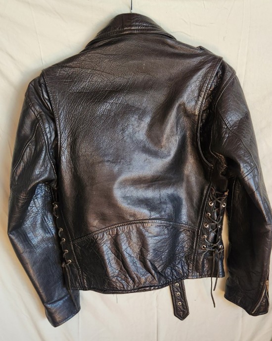 Vintage Black Leather Motorcycle Jacket