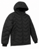 Mens Black Wave Quilt Puffer Jacket Hooded Coat Parka Zip Pockets Guys Gents