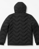 Mens Black Wave Quilt Puffer Jacket Hooded Coat Parka Zip Pockets Guys Gents