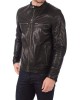 Men Leather Jacket Slim Fit Biker Motorcycle Genuine Lambskin Jacket Black