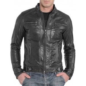 Mens Leather Jacket Slim Fit Biker Motorcycle Genuine Lambskin Jacket