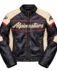 Handmade Real Cowhide Leather Jacket – Black Cream Biker Motorcycle - Vintage