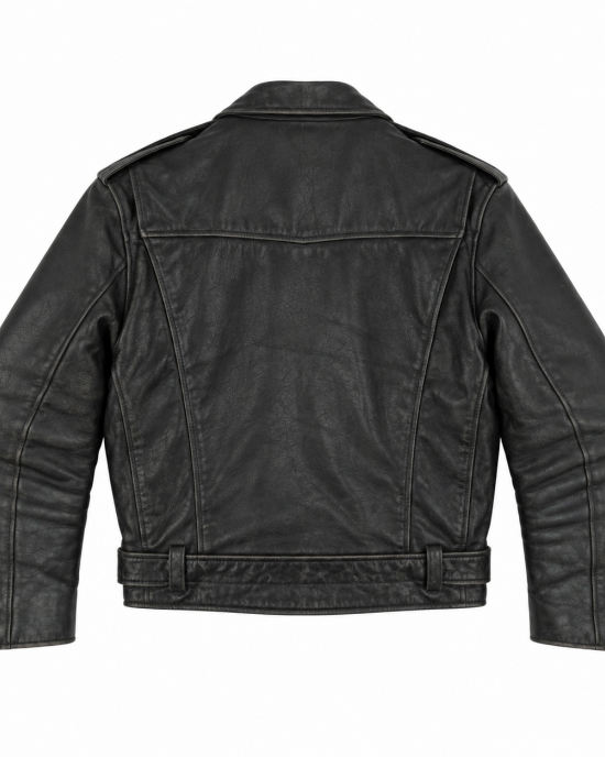 Leather Biker Jacket Vintage Unisex Real Leather Motorcycle Jacket Biker Coat