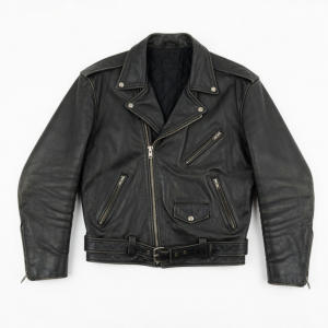 Leather Biker Jacket Vintage Unisex Real Leather Motorcycle Jacket Biker Coat
