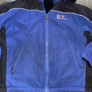 Vtg 90s San Francisco Golden Gate Bridge Reversible Winter Jacket Blue Men's L
