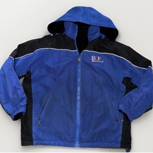 Vtg 90s San Francisco Golden Gate Bridge Reversible Winter Jacket Blue Men's L