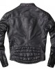 Men's Motorcycle Genuine Sheepskin Leather Jacket Cafe Racer Biker Black Jacket