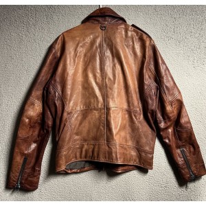 Vintage Men's Leather Classic Distressed Brown Motorcycle Biker Jacket Xl