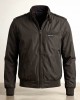 Members Only Iconic Racer Men's Black Bomber Jacket Stand-Up Full Zip Size 40