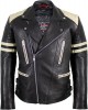 Motorcycle Leather Jacket Retro Jacket Mens 80's Old School Biker Jacket Rocker