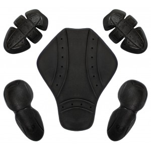 Motorcycle Protectors Set Ce Shoulder Elbow Back Jacket 5 Piece Black