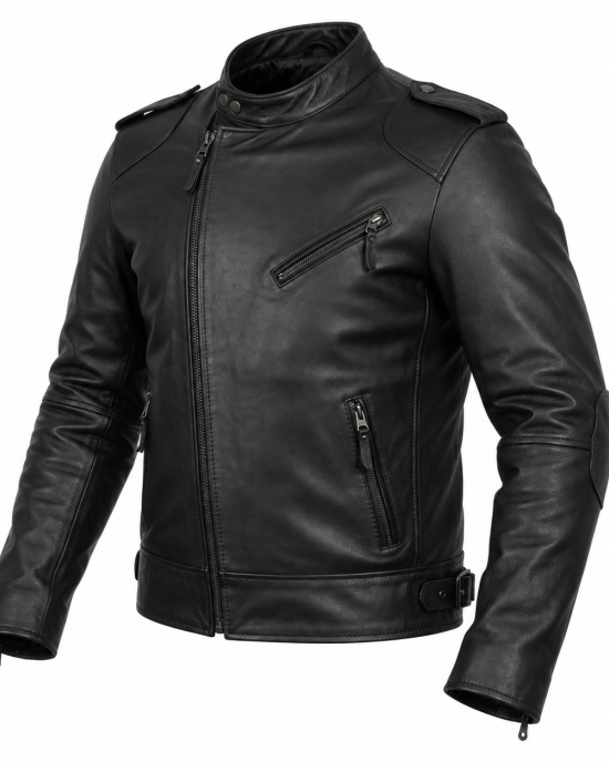 Men Leather Jacket Genuine Lambskin Leather Motorcycle Slim Fit Biker Jacket