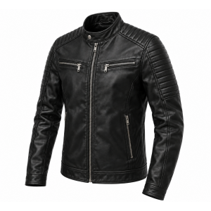 Men Motorcycle Genuine Lambskin Leather Jacket Slim Fit Biker Jacket Coat New