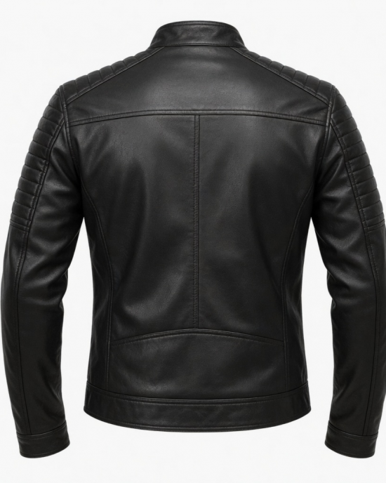 Men Motorcycle Genuine Lambskin Leather Jacket Slim Fit Biker Jacket Coat New