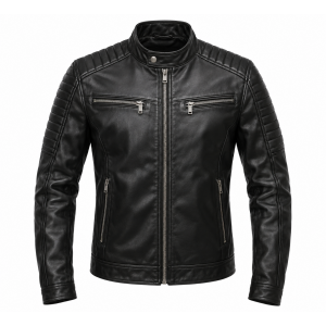 Men Motorcycle Genuine Lambskin Leather Jacket Slim Fit Biker Jacket Coat New