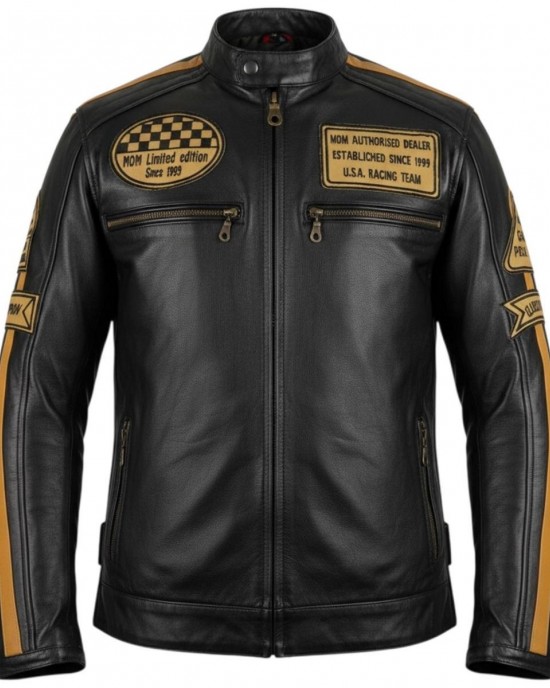 Motorcycle Leather Jacket Antique Retro Style Biker Jacket Motorbike Jacket Chopper Racing